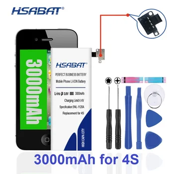 HSABAT 3000mAh Akumulators tiek izmantots iphone 4S iphone4s par iphone4gs iphone 4gs zemes gabala robežās rīki un Uzlīmju