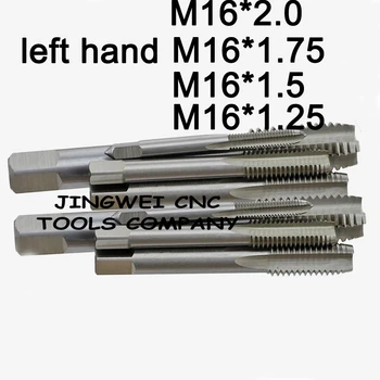 HSS Kreisā Vītne pieskarieties M16*2.0, M16*1.75, M16*1.5, M16*1.25 kreisās skrūves vītne pieskarieties pa kreisi mašīna pieskarieties ar taisnu flautas