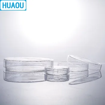 HUAOU 180mm Petri Baktēriju Kultūras Ēdiens Borsilikāta 3.3 Stikla Laboratorijas Ķīmijas Iekārtas