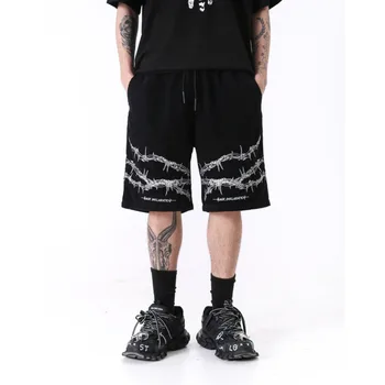 IEFB Vīriešu apģērbi High Street Hip-hop Izšuvumu Melna Personības Gothic Šorti Jūra Ceļa Garums Bikses Vīriešiem Augstas Qulity 9Y1308