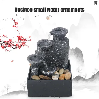 Iekštelpu Ūdens Strūklaka Darbvirsmas Strūklakas Amatniecības Fengshui Mājas Biroja Galda Plūst Ūdenskritums USB Apdare Dāvanu Skulptūru 2021