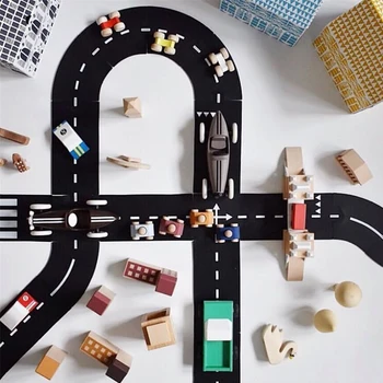 Iesējuma Auto Ceļa Puzzle Spēlēt Mat Šosejas Būvniecības PVC Bērniem Playmat Izglītības Rotaļlietas, Bērnu Spēles, Paklāju