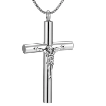 IJD9877 Turiet Jēzus Kristus Krusta Nerūsējošā Tērauda Piemiņas Kuloni, Par Pelniem Piemiņai Kremācijas Medaljonu Kaklarota Rotaslietas Vīriešiem