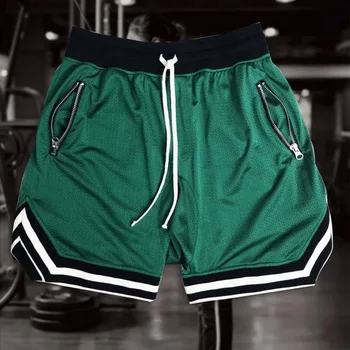 Ikdienas īsās bikses-Šorti Vīriešu Sporta Eiropas Amerikāņu Stila Mežģīņu Šorti Vīriešu Basketbola Hip Hop Modes Elpojošs Kokvilnas īsās bikses-Šorti