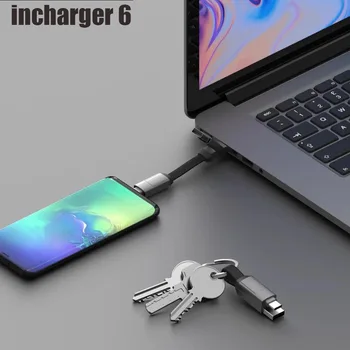 Incharge 6 USB uz Magnētisko C Tipa Adapteris USB uz USB C Tips Micro USB-Lightning USB Uzlādes Keyring Šveices Armijas Nazis Kabeļi