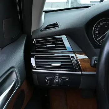 Interjera Spīdīgs Melnas ABS Plastmasas Automašīnas Sānu Gaisa Kondicionēšanas Izplūdes Ventilācijas Rāmis Melns BMW X5 E70 X6 E71 2008. - 2013. Gadam Piederumi