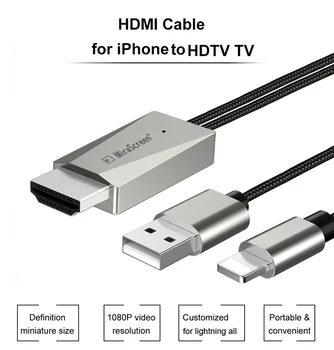 IOS Tālrunis HD Kabeli HDTV USB AV Adapteri Audio / Video Conveter Vadu IPhone 11 12 5 6 7 8 Plus X XS MAX XR IPad izveidotu Savienojumu Ar TV