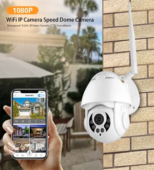 IP Kameras WiFi Āra PTZ Kameras 1080P 4X Ātrumu IP Kameras Kupola WIFI Ārpuse 2MP IS CCTV Drošības Kameras