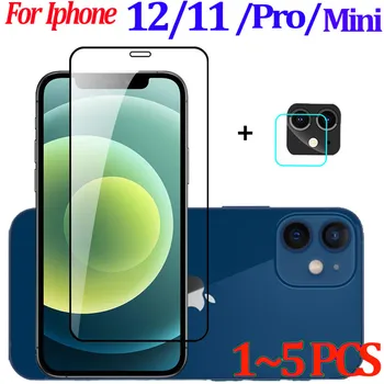 IPhone 12 Mini Kamera + Aizsargājošu Stikla iPhone 12 Pro Max Ekrāna Aizsargs, 9H Skrāpējumiem izturīgs Pilnībā Segtu Priekšā Filmu Rūdīts Stikls iPhone12 Pro Accesorios Apple 11 12Pro 12mini Stikla