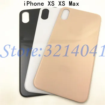 IPhone X XS XS MAX Liels Caurums Aizmugurējā Stikla Akumulatora Vāka Aizmugurējās Durvis Mājokļu Lietu Atpakaļ Stikla Vāks Ar Logo