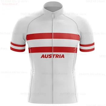 Ir 2021. Jaunu Austrija Pro Komandas Riteņbraukšana Jersey Sausa Ātri, Velo Krekls Velosipēdu Apģērbs ar Īsām Piedurknēm Velosipēdu Topi Apģērbi Silikona Non-slip