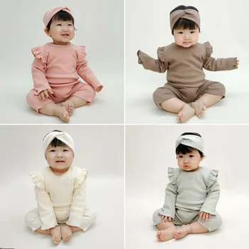 Ir 2021. Jaunu kokvilnas gudrs jaundzimušo bērnu kāpšanas drēbes baby Romper meitene apģērbs baby romper
