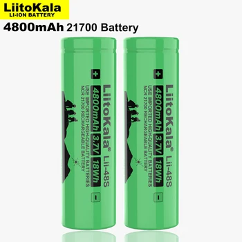 Ir 2021. JAUNU LiitoKala Lii-48S 3,7 V 21700 4800mAh li-lon Uzlādējams Akumulators 9.6 barošanas 2.C Kursa Novadīšanu trīskāršu litija baterijas