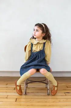 Ir 2021. Jaunā Pavasara Sp Zīmola Bērniem Krekli Meitenēm Gudrs garām Piedurknēm Blūzes Baby Bērnu Toddler Modes Princese t-veida Topi Apģērbi