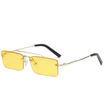 Ir 2021. Mazo bez apmales Laukumā Saulesbrilles Luksusa Zīmolu Saulesbrilles Sieviešu Modes Metāla Rāmis Brūnā, Sarkanā, Zilā Toņos Unisex