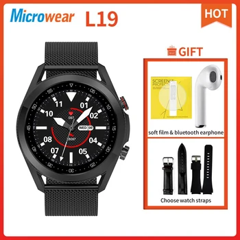 Ir 2021. Microwear L19 Smart Skatīties IP68 Ūdensnecaurlaidīga EKG Bluetooth Zvanu asinsspiediens, Sirdsdarbības Fitnesa Tracker Smartwatch L15 L16