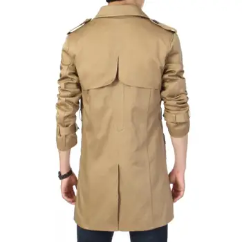 Ir 2021. Modes outwear garš mētelis vīriešiem tranšejas casaco masculino vīriešu apģērbu slim fit plus lieluma Bezmaksas piegāde