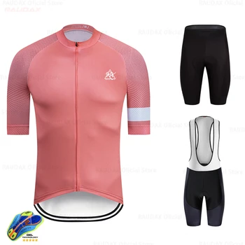 Ir 2021. Pro Komandas RX Rozā krāsā ar Īsām Piedurknēm Velo Apģērbs, Komplekts Mtb Velosipēds Valkāt Triatlona maillot ciclismo velo bikses, kombinezoni ar krūšdaļu džersija komplekts
