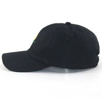 Izšuvumi Saulespuķu tētis cepures sievietēm, kokvilnas modes melna beisbola cepure vīriešiem, regulējams hip hop cepuri кепка jaunas
