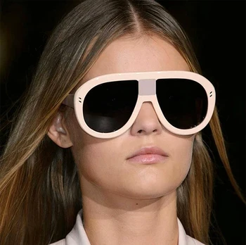 JackJad 2019 Modes Sieviešu Lielgabarīta Vairogs Stila Saulesbrilles Vintage Slīpums Divi Punkti Zīmola Dizaina Saules Brilles Oculos De Sol