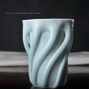 Japānas Mākslas Dizaina Jingdezhen Rokasgrāmata LE Keramikas Glazūru Kafijas Krūze Tējas Tase Skrūve Kokam Saknes Xicaras Kafejnīca Tazas Radošo Dāvanu Teacup