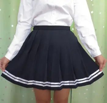 Japānas vidusskolas skolēnu cute meitene kawaii klasiskā kroku svārki Macaron krāsu cosplay augsta vidukļa skolā vienotu svārki