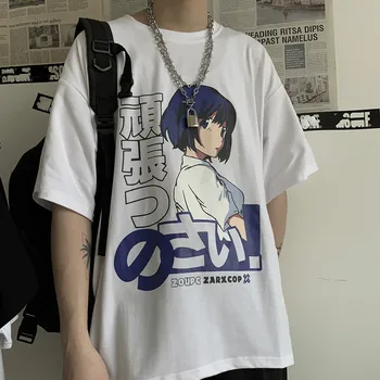 Japāņu Anime Drukāt Harajuku T Krekls Vīriešiem Sievietēm Tshirt Vasaras Gadījuma t-veida Topi, Drēbes, korejiešu Stilā Ulzzang Kawaii Drēbes