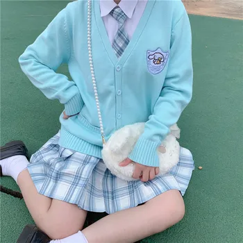 Japāņu Vienotu Cinnamoroll Jaciņa Skolas Skolēnu Džemperis Anime Lolita Meitene Halloween Cosplay Kostīmu Ziemas Rudens Outwear