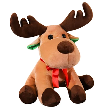 Jauki Jaunu 25cm 1gab. Cute Ziemassvētku Elk Plīša Rotaļlietas Pildījumu Mīkstas Briežu Dāvana Lelle Bērniem Bērnu Ziemsvētki Māju Apdare, Dekoratīvi