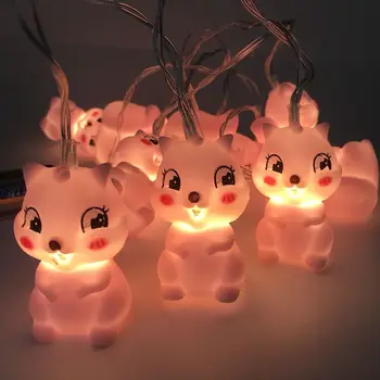 Jaunais LED Karikatūra Unicorn lampas Silikona Dzīvnieku String Pasaku Gaismas Akumulatoru Ziemassvētku Baby Bērnu Istabas Apdare, iekštelpu