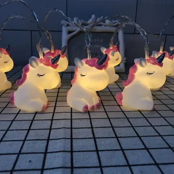 Jaunais LED Karikatūra Unicorn lampas Silikona Dzīvnieku String Pasaku Gaismas Akumulatoru Ziemassvētku Baby Bērnu Istabas Apdare, iekštelpu