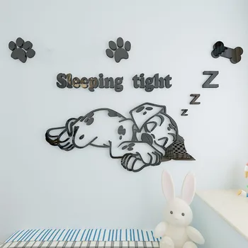 Jaunas multfilmas akrila sienas uzlīmes gudrs Raibais suns 3D DIY stereo bērnu istabas, Bērnu, guļamistabas gultas dekoratīva sienas uzlīme