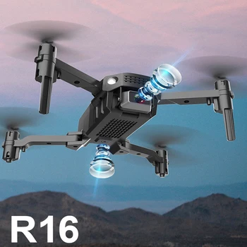 Jaunas R16 dūkoņa 4k IZŠĶIRTSPĒJAS dual objektīvs mini dūkoņa WiFi 1080p reālā laika pārraidi FPV dūkoņa, sekojiet man Salokāms RC rotaļlietas Quadcopter