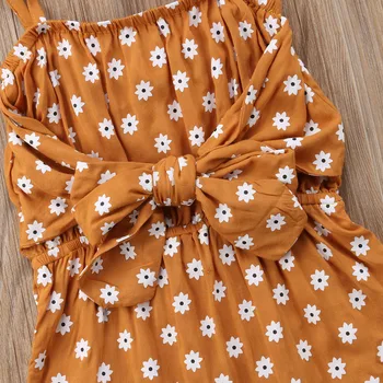 Jaundzimušais Meitenītei 0-24M Siksna Bowknot Ziedu Romper Polka Dot Jumpsuit Tērpiem Sunsuit
