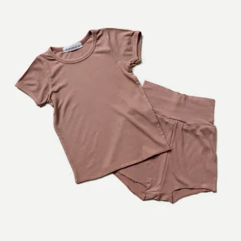 Jaundzimušo Bērnu Apģērbs, Pidžamas Komplekts Kokvilnas Vasaras Zīdaiņu Salātu Apģērbu Komplekts Īsām Piedurknēm Sleepwear Bērnu Bodysuit Mājas Tērps 2GAB