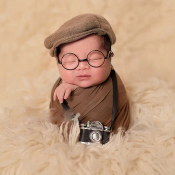 Jaundzimušo fotogrāfija Bērnu DIY Aksesuārus Izveidi Kungi Kamera bebe Kostīmu Zēns Zīdaiņu Mini Brilles Lellēm, Studio piederumi