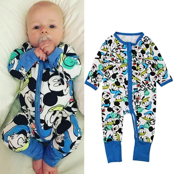 Jaundzimušo Mickey Baby Boy Apģērbs Disney Bērnu Kombinezonus Meitenēm Apģērbu Roupas Bebes Zīdaiņu Jumpsuit Bebes Kokvilnas Toddler Romper