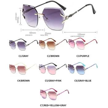 Jauno Bezrāmju Neregulāra-cut Dāmas Saulesbrilles ar Dimanta Personalizētu Modes Dizainers Saulesbrilles, Brilles Sievietēm