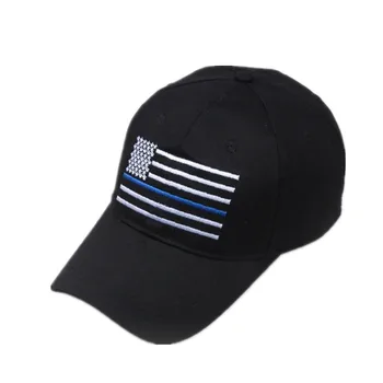 Jauno Modes Amerikāņu Karogu Thin Blue Line Karogu Zema Profila Taktiskās Cepures Policijas Tiesībaizsardzības Atpakaļ Zilā Izšūt klp
