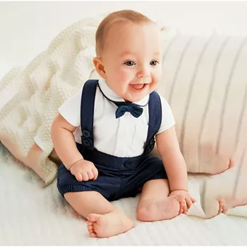 JAUNO Modes Baby Komplekts 0-24M Toddler Zēni Džentlmenis tauriņu Cietā T-Krekls Topi+Cietā Siksna Gudrs Bikses (Dungriņi) Tērps, Tērpi