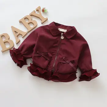 Jauno Modes Infant Baby Girl Jakas Rāvējslēdzēju Mēteļi Rudens Ziemas Gudrs Žaketes Drēbes Bērniem, Bērniem Cietā Drēbes
