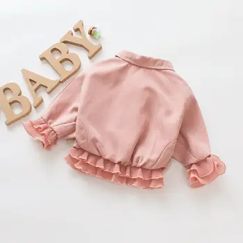 Jauno Modes Infant Baby Girl Jakas Rāvējslēdzēju Mēteļi Rudens Ziemas Gudrs Žaketes Drēbes Bērniem, Bērniem Cietā Drēbes