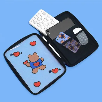 Jauno Modes Lācis Klēpjdatoru Gadījumā, Somas korejas Ins Cute sedz sirds 9.7 10.5 11inch Ūdensizturīgs Mac, ipad pro Gadījumā iPad Uzglabāšanas Maiss