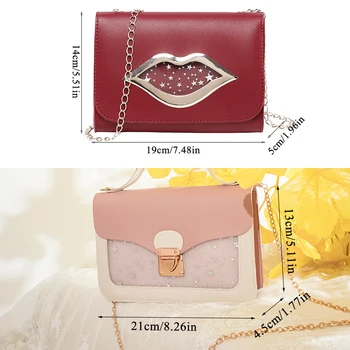 Jauno modes Sieviešu soma Eleganta plecu somas Messenger Sieviešu rokassomu Pakete Ķēdes PU Puse somas dāmas gadījuma 2019 cietie