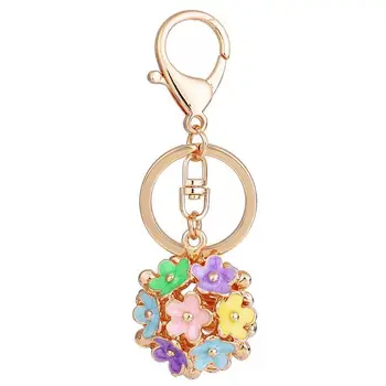 Jauno Modes Ziedu Keyring Vienkārši Metāla Ziedu Auto Keychain Sievišķo šarmu, Somas Kulons Piederumi atslēgu ķēdes atslēgu gredzens
