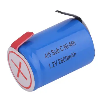 Jauns 4/5SC SC Sub C li-ion Li-Po Litija Baterijas, augstas izlādes 1.2 V 2800mAh Uzlādējamas Ni-MH Baterijas Ar Metināšanas Cilnes