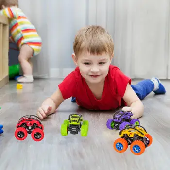 Jauns Mini Inerciālas apvidus auto ar Četru Riteņu piedziņu Plastmasas Anti-Shatterproof Bērniem, Rotaļlietas, Auto Zēniem Pull Atpakaļ Triks Automašīnas