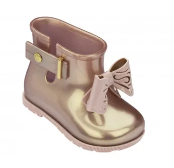 Jauns Mini melissa Meitenes Bowknot gumijas Rainboots Ūdensnecaurlaidīgs Bērnu Lietus zābaki PVC konfektes Princese apavu Pavasara Ziemas SH19095