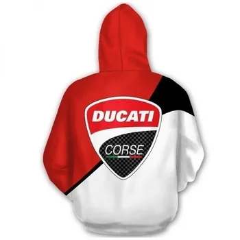 Jauns pavasara un rudens vīriešu 3D digitālā druka Ducati logo pelēkā vārna gadījuma modes rāvējslēdzēju pelēkā vārna augstas kvalitātes Harajuku zīmolu top