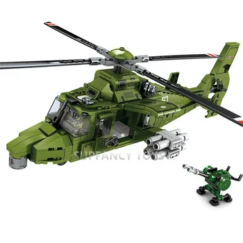 Jaunu 481pcs Lietderība Helikopters Celtniecības Bloki Modelis Ķieģeļu WW2 Militārās Sērija Rotaļlietas Chlidren